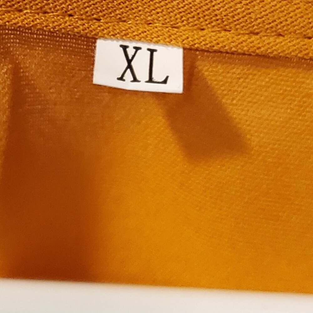 NWOT Boho Chic Mustard yellow-orange Smocked Waist Flowy Dress Puff Sleeves M/L - Picture 7 of 8